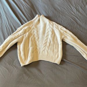 white turtle neck sweater size small